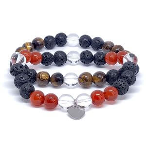 Minerální náramky lávový kámen, tygří oko, karneol, křišťál - Z LÁSKY